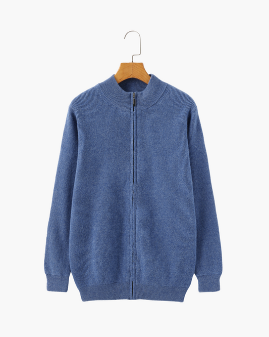 Cozy Men's Autumn Zip Cardigan Sweater - OutfitLondon