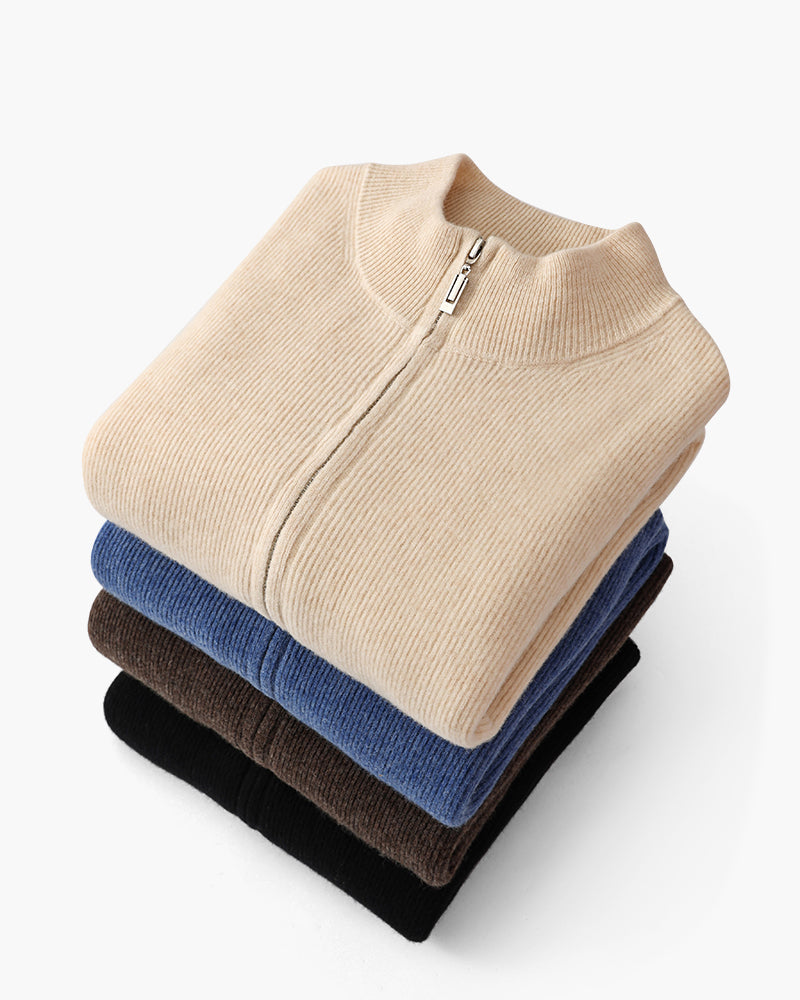 Cozy Men's Autumn Zip Cardigan Sweater