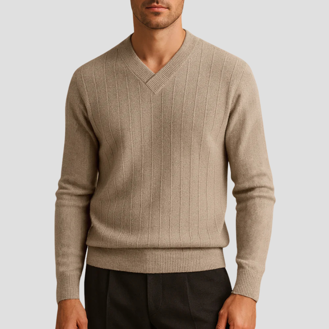 Men's Vintage Crew Neck Knit Sweater - OutfitLondon