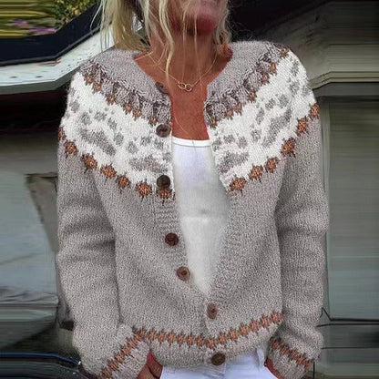 Women's Classic Icelandic Knit Cardigan Sweater