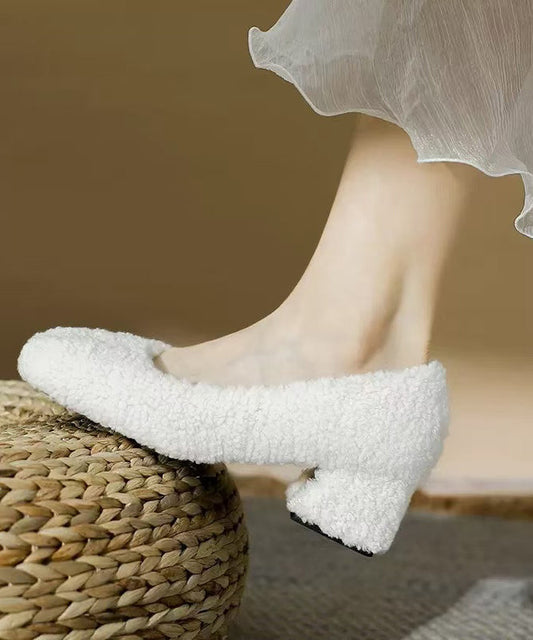 Women's Faux Fur High Heel Pumps Plush Lined - OutfitLondon