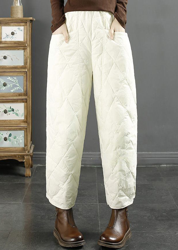 Women's Plaid Winter Pants Soft Cotton Elastic Waist - OutfitLondon