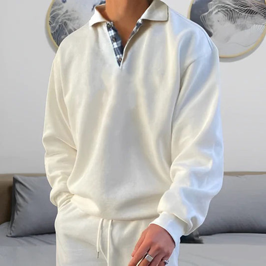 Cozy Fleece-lined Crew Neck Winter Sweater - OutfitLondon
