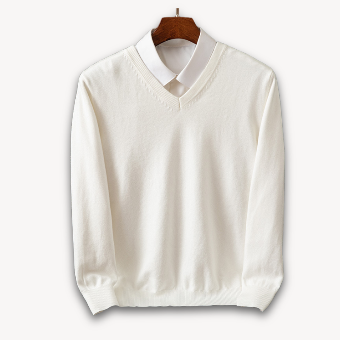 Luxury Men's Soft V-Neck Cashmere Sweater