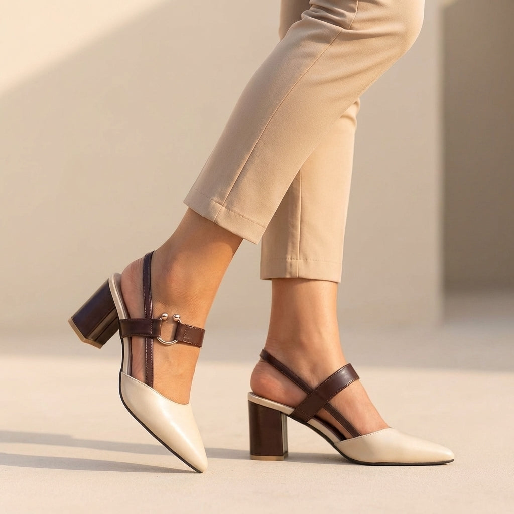 Classic Pointed Toe High Heel Slingbacks - OutfitLondon