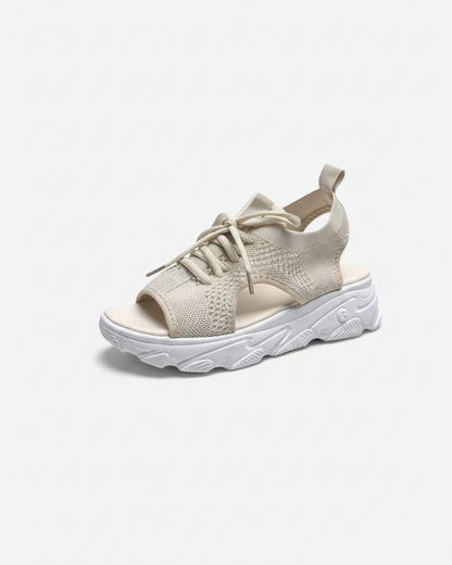 Breathable Mesh Summer Sandals With Lace Up Detail