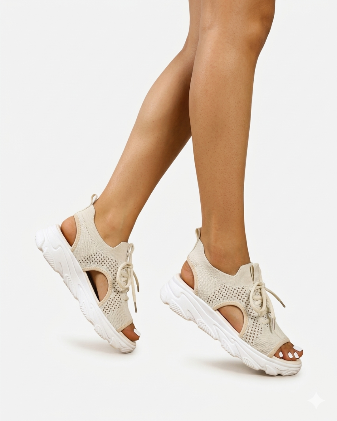 Breathable Mesh Summer Sandals With Lace Up Detail - OutfitLondon
