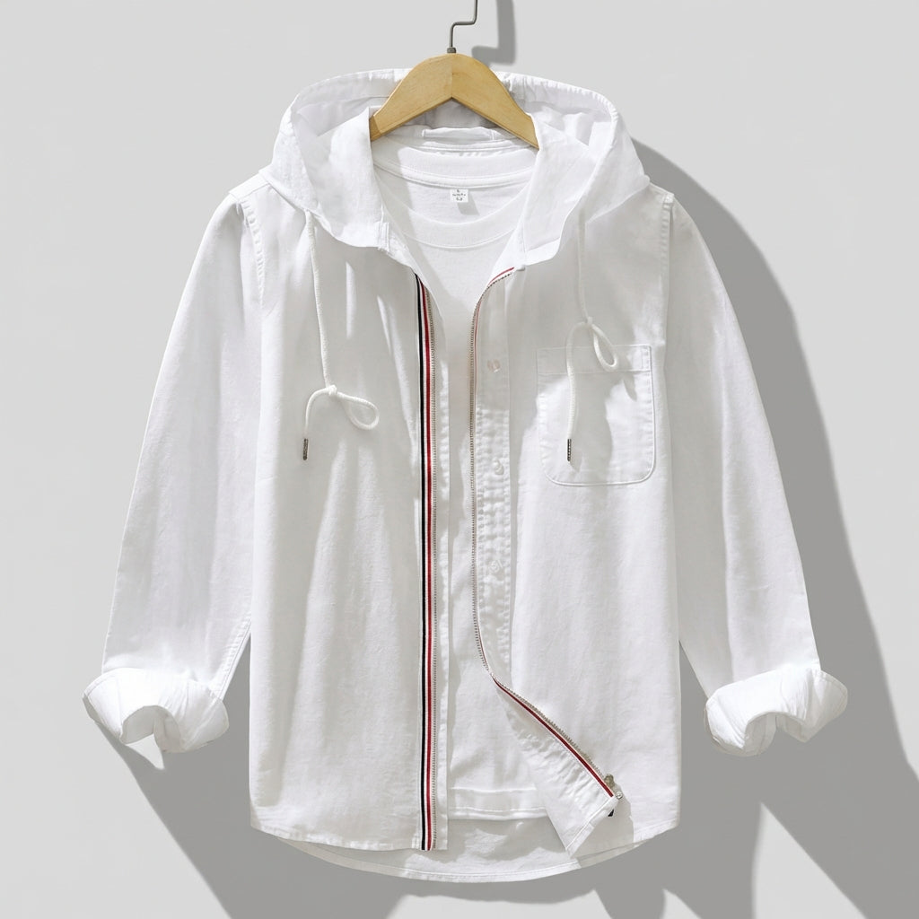 Casual Loose Fit Hoodie Zip Up Shirt