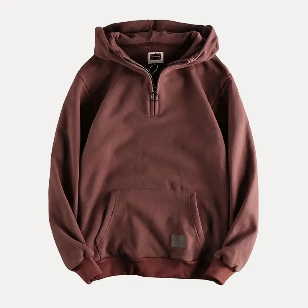 Men's Classic Half-Zip Fleece Hoodie - OutfitLondon