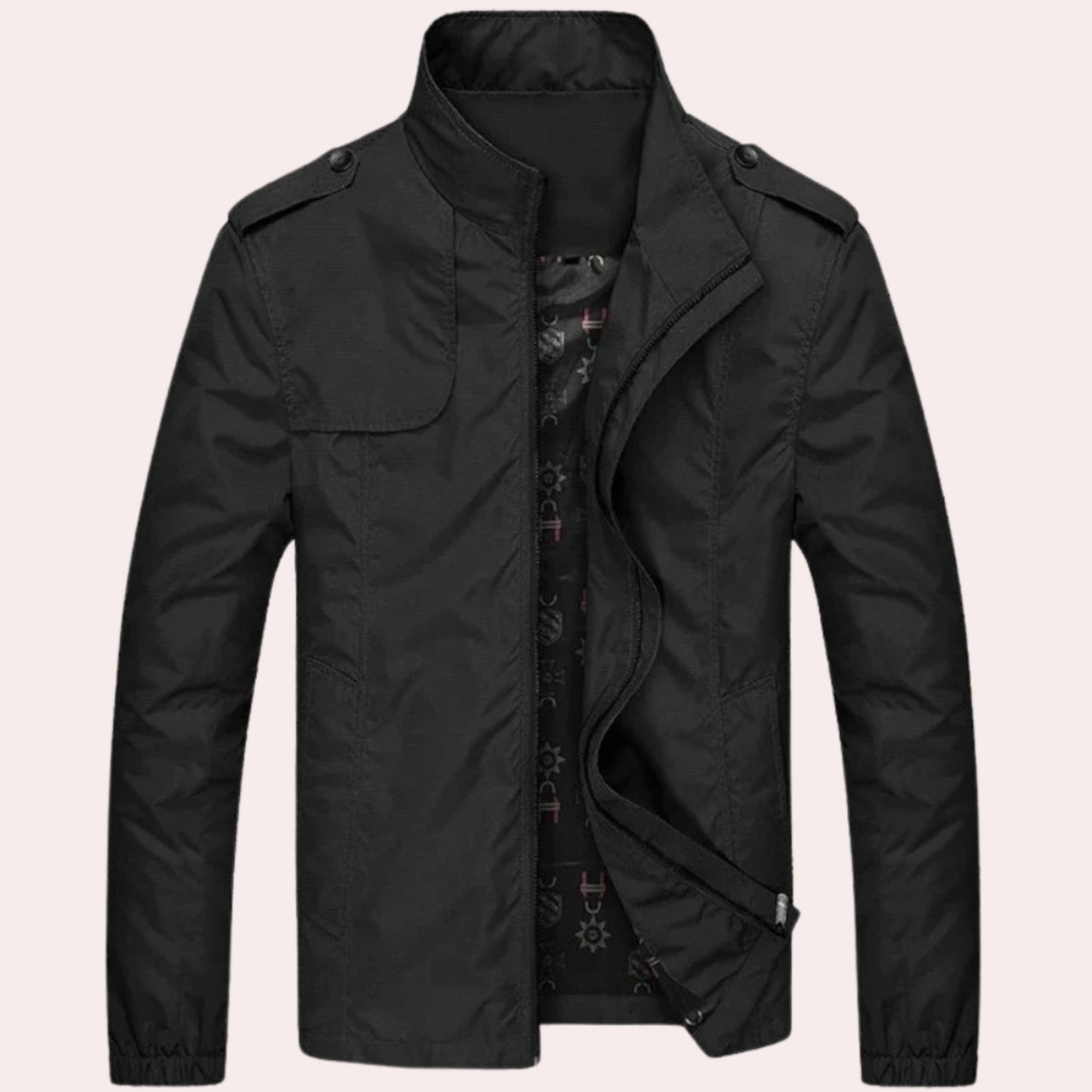 Relaxed Fit Bomber Zip Up Jacket
