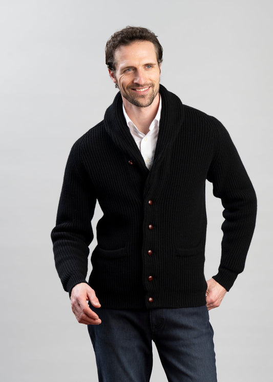 Men's Lambswool Shawl Collar Jacket - OutfitLondon