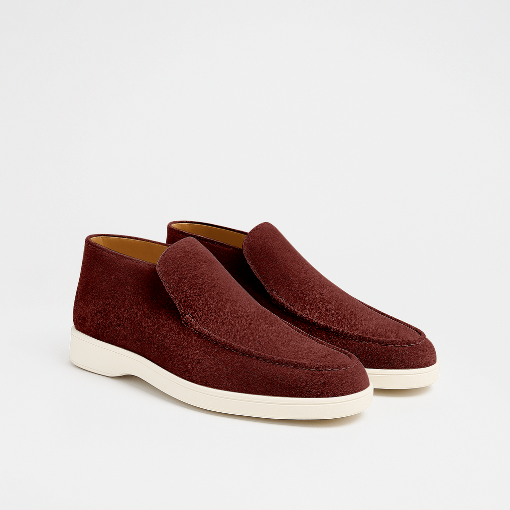 Classic Brown Leather Slip On Boots