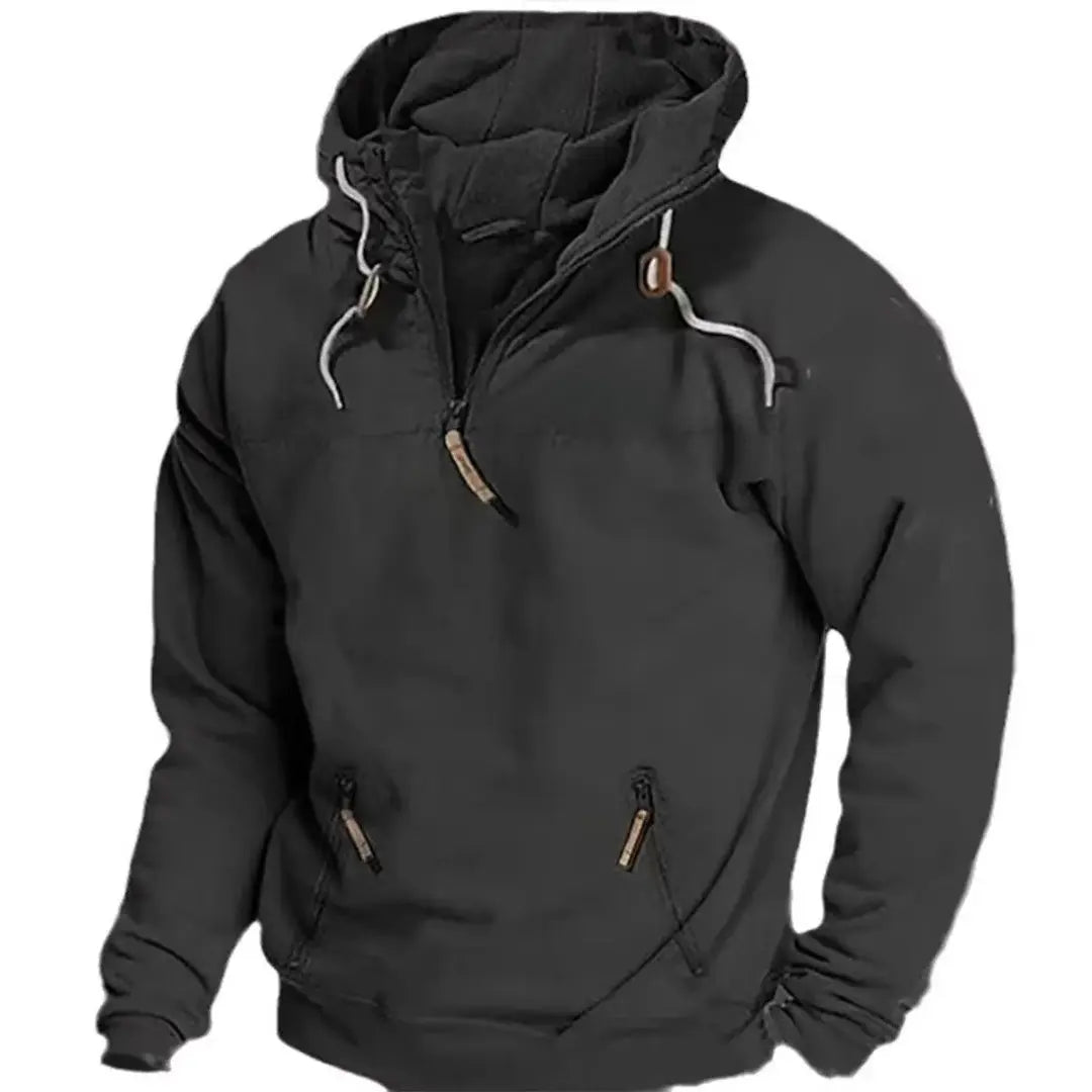 Warm Mens Hooded Sweatshirt with Pockets - OutfitLondon