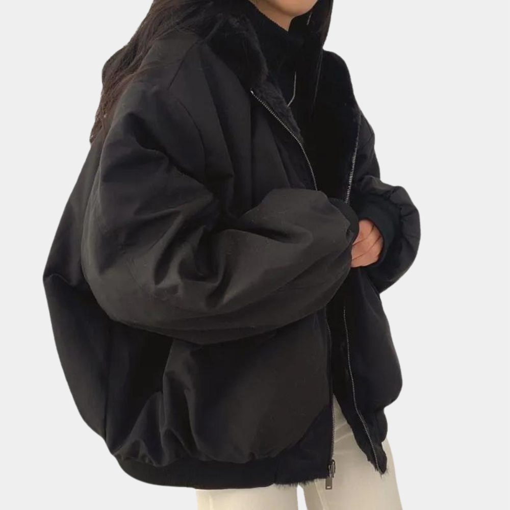 Warm Fleece Lined Women's Bomber Coat