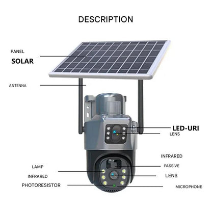 Outdoor WiFi Solar Powered Security Cam with Night View