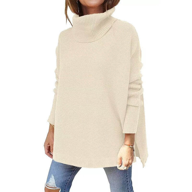Purple Ladies Crew Neck Knitted Sweater - OutfitLondon