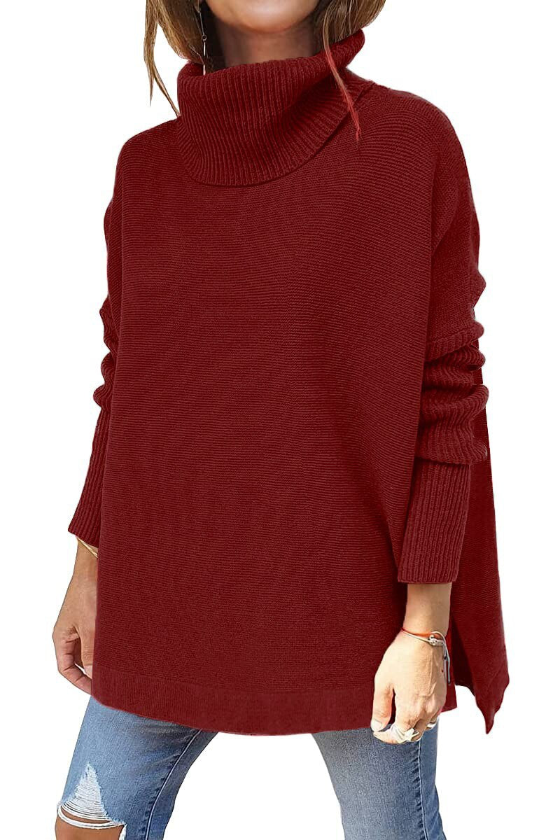 Purple Ladies Crew Neck Knitted Sweater