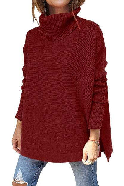 Purple Ladies Crew Neck Knitted Sweater