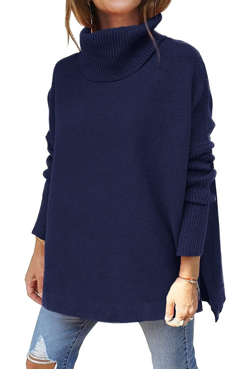 Purple Ladies Crew Neck Knitted Sweater