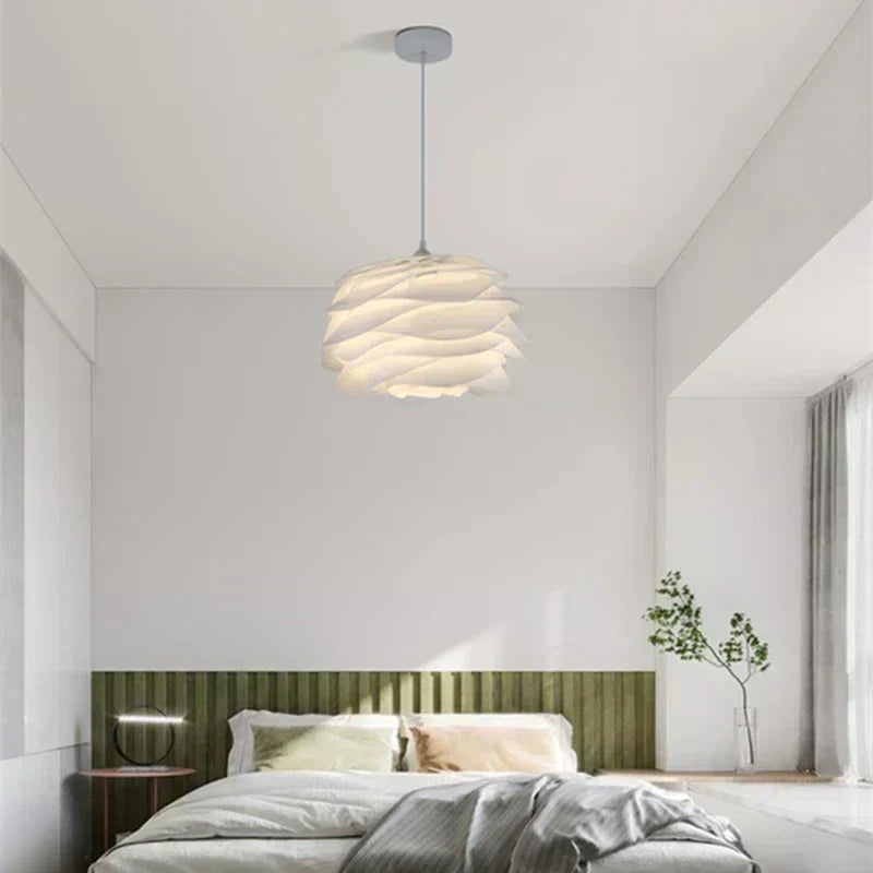 Beautiful Glass Drop Light With Warm Floral Shade