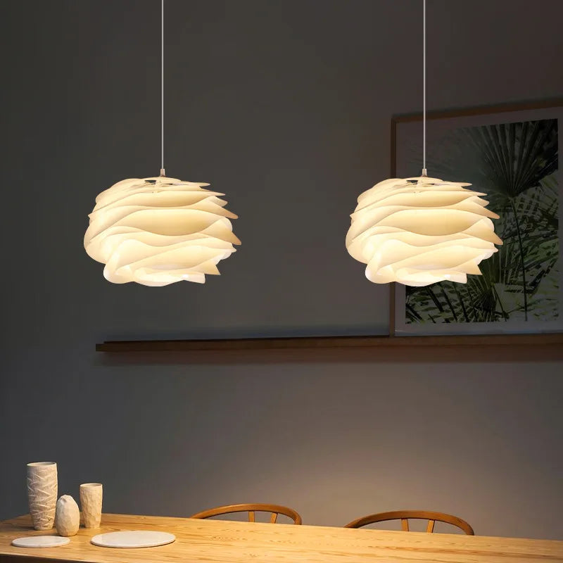 Beautiful Glass Drop Light With Warm Floral Shade