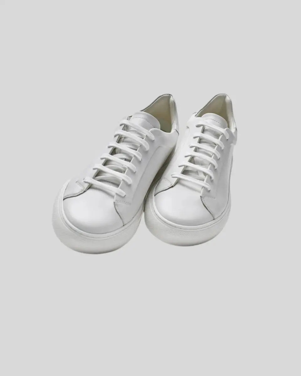 Classic Mens White Leather Sneakers