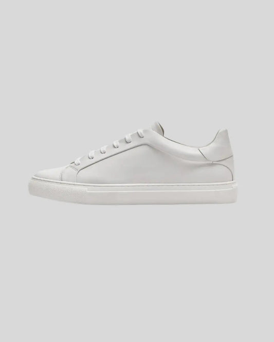 Classic Mens White Leather Sneakers - OutfitLondon