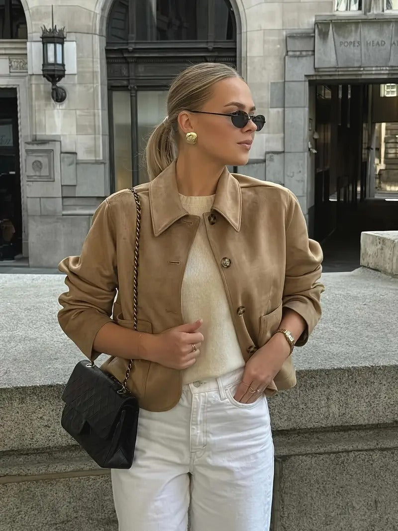 Soft Suede Women's Blazer Jacket