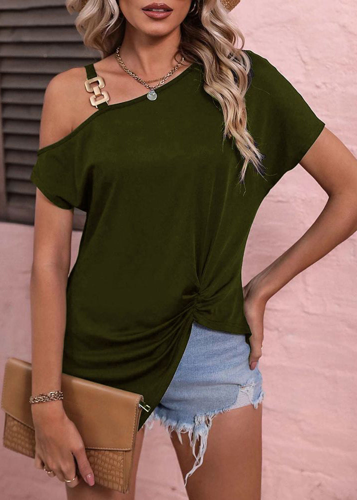 Women's Off Shoulder Cotton Tank Black Breathable - OutfitLondon