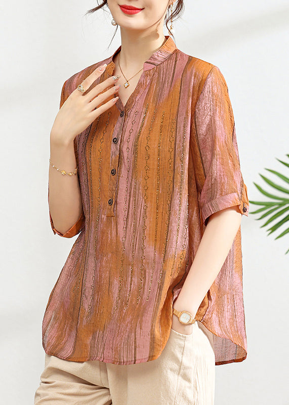 Women's Cotton V Neck Shirt Breathable Lightweight Green - OutfitLondon