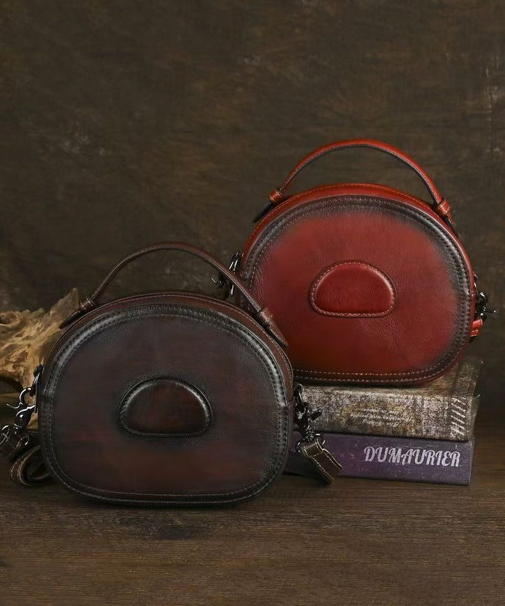 Women's Red Leather Messenger Bag Crossbody Calf Leather - OutfitLondon