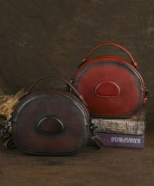 Women's Red Leather Messenger Bag Crossbody Calf Leather - OutfitLondon