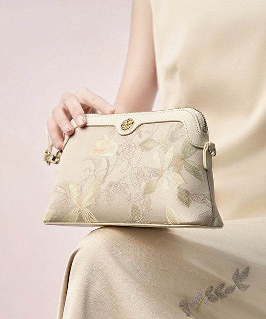 Women's Silk Crossbody Bag Vintage Green Print - OutfitLondon