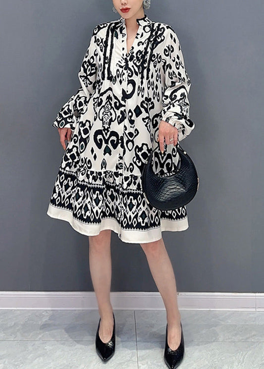 Women's White Maxi Dress Lantern Sleeves - OutfitLondon