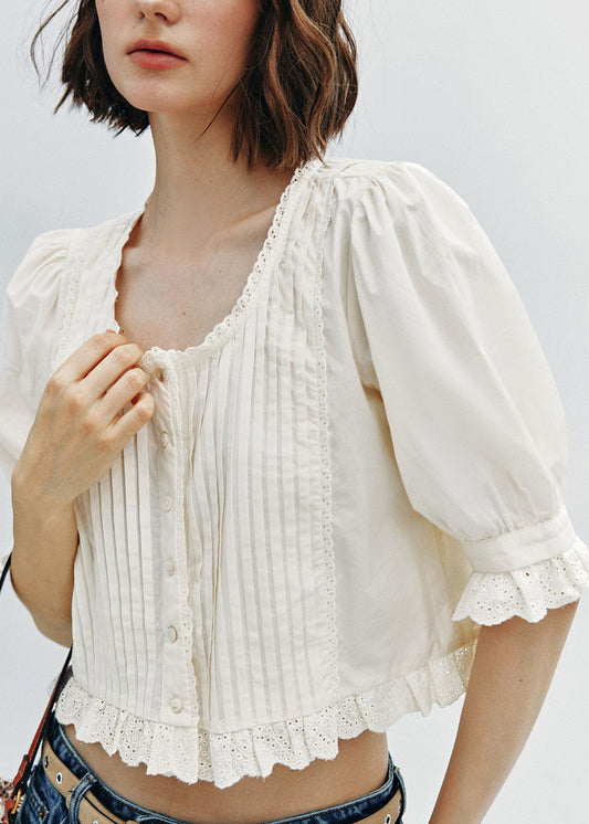 Women's Cotton Patchwork Breathable White - OutfitLondon