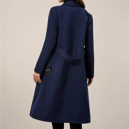 Ladies Classic Belted Winter Coat - Fitted Long Design