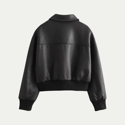 Ladies Synthetic Leather Biker Jacket