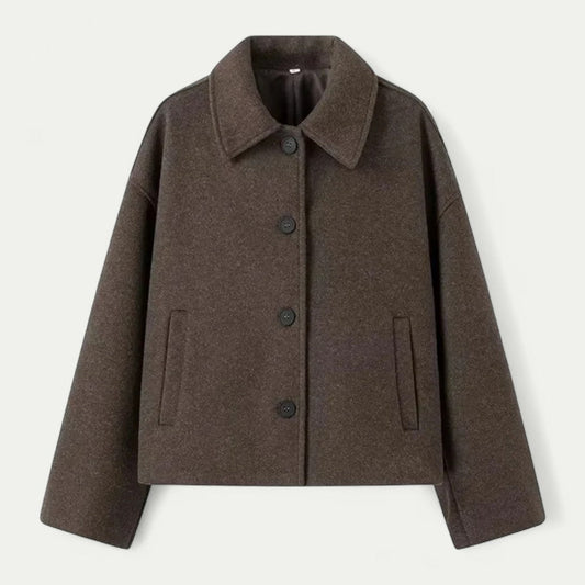 Women's Stylish Short Wool Coat - OutfitLondon