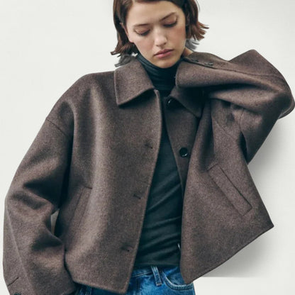 Women's Stylish Short Wool Coat