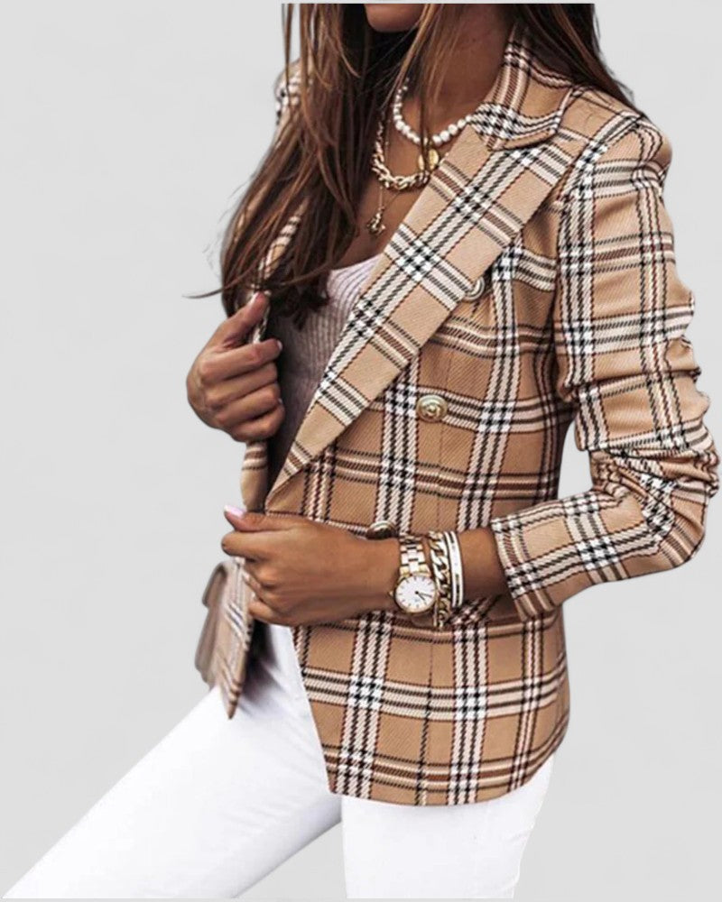 Classic Checked One Button Jacket
