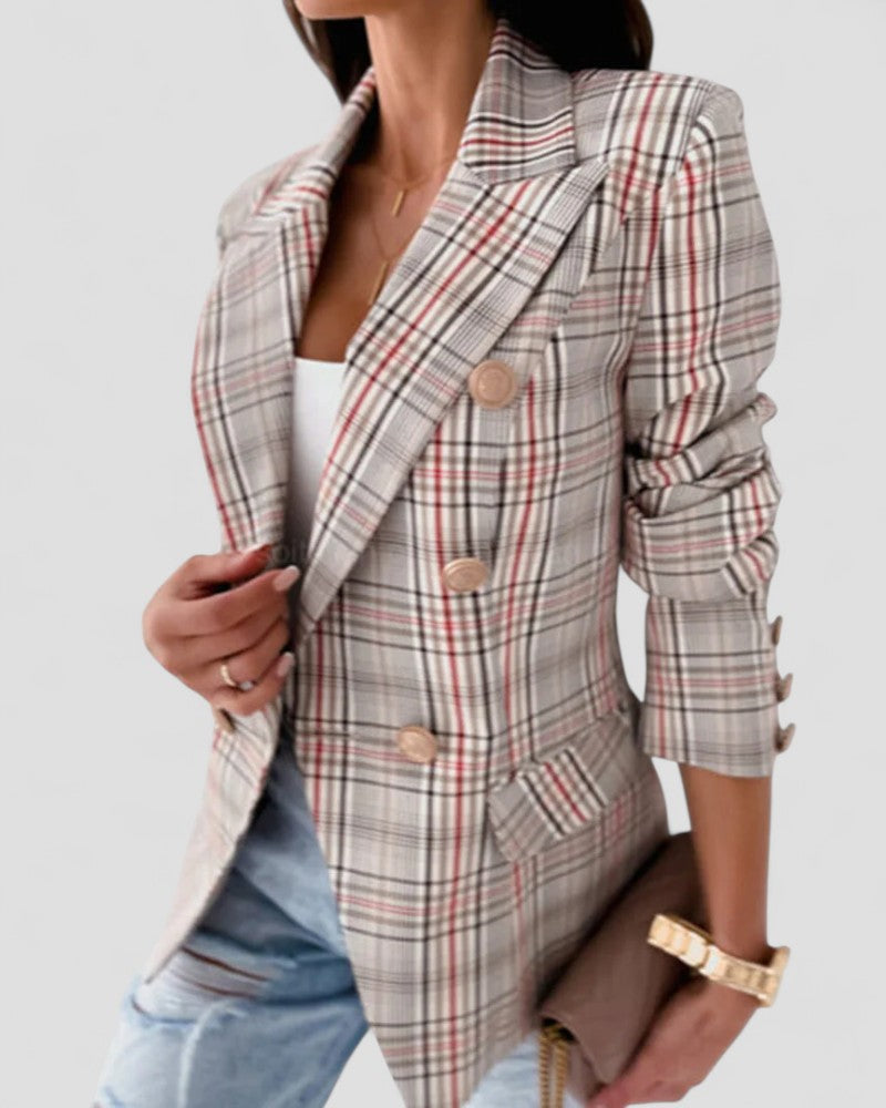 Classic Checked One Button Jacket