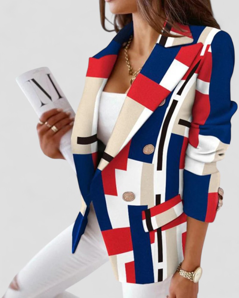 Classic Checked One Button Jacket