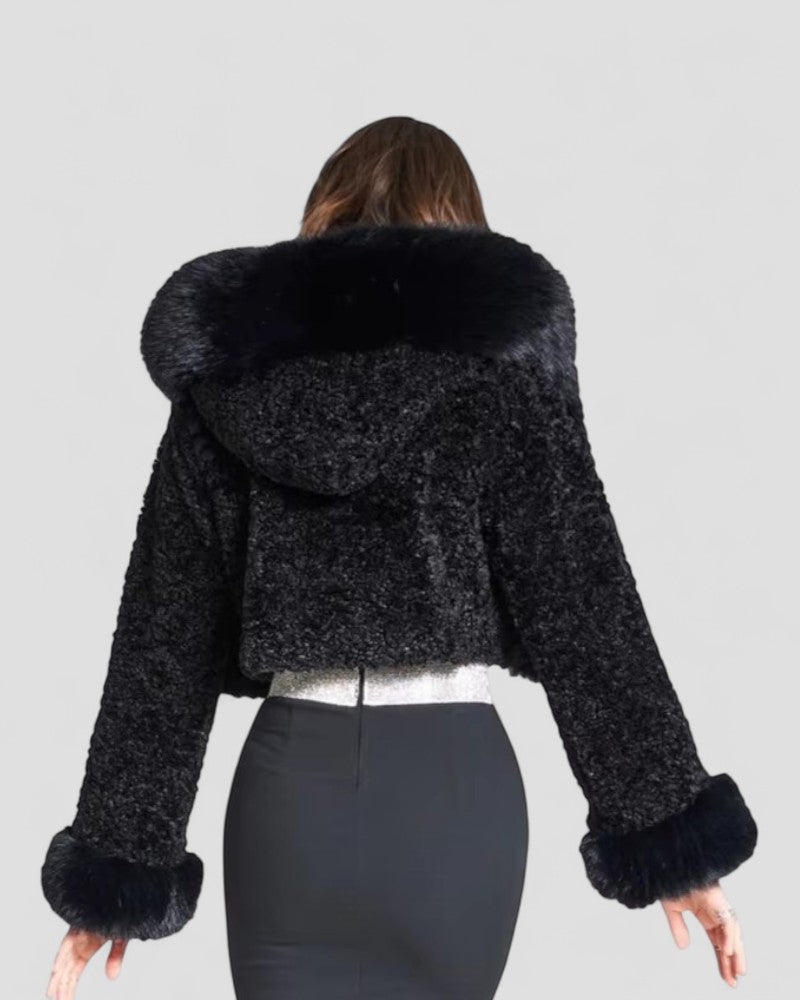 Soft Faux Fur Hooded Women's Coat