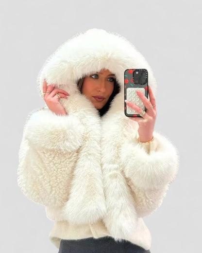 Soft Faux Fur Hooded Women's Coat