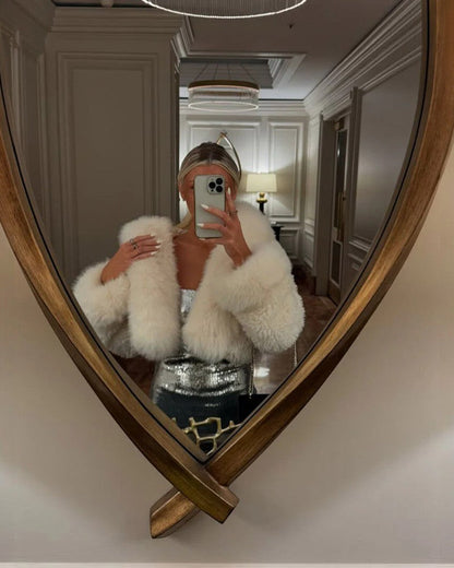 Soft Faux Fur Hooded Women's Coat
