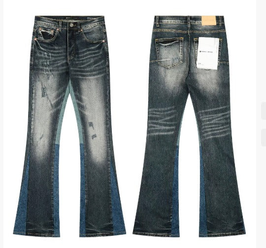 Classic High Waist Flare Jeans – Dark Blue - OutfitLondon
