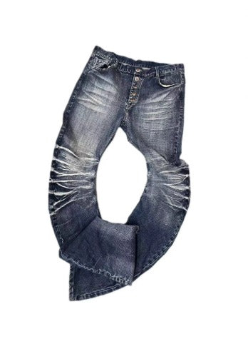 Classic High Waist Flare Jeans – Dark Blue