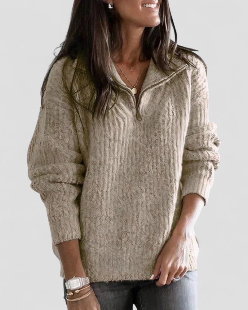 Soft Women's Cable Knit Crew Sweater
