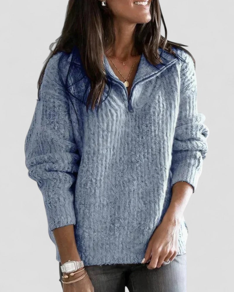 Soft Women's Cable Knit Crew Sweater