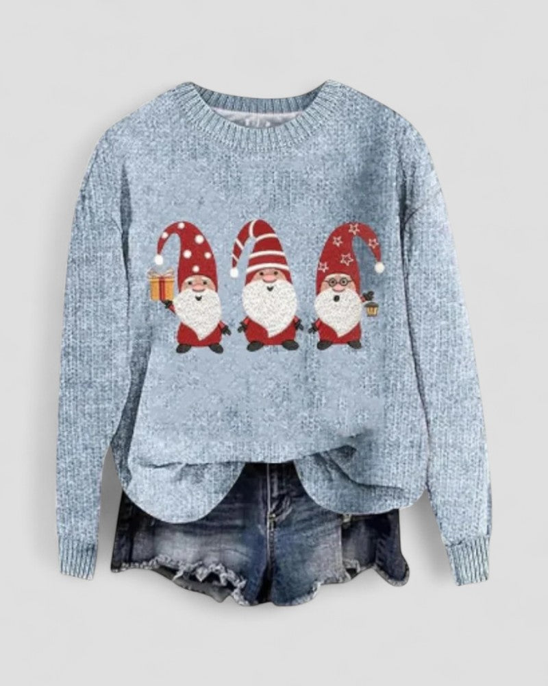 Festive Holiday Santa Crew Neck Sweater